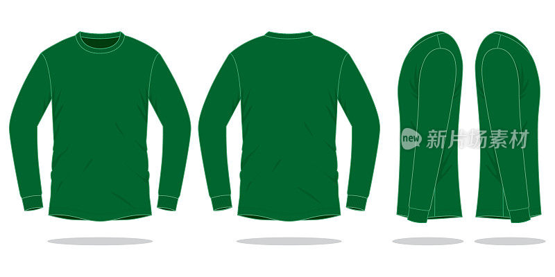 Long Sleeve T-Shirt Vector for Template